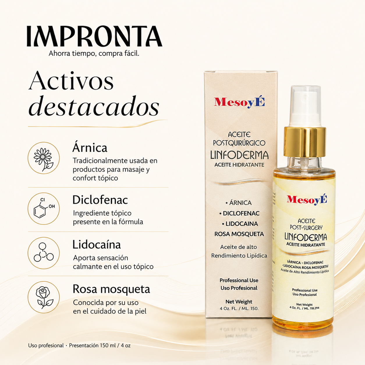 MesoyÉ Linfoderma - Aceite Hidratante Postquirúrgico 150 ml