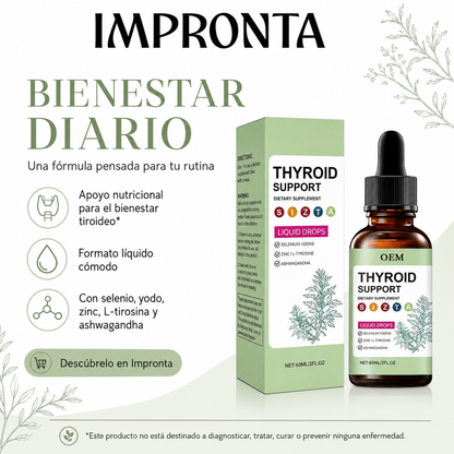 Suplemento Tiroideo en Gotas con Yodo, Selenio y Ashwagandha | Impronta