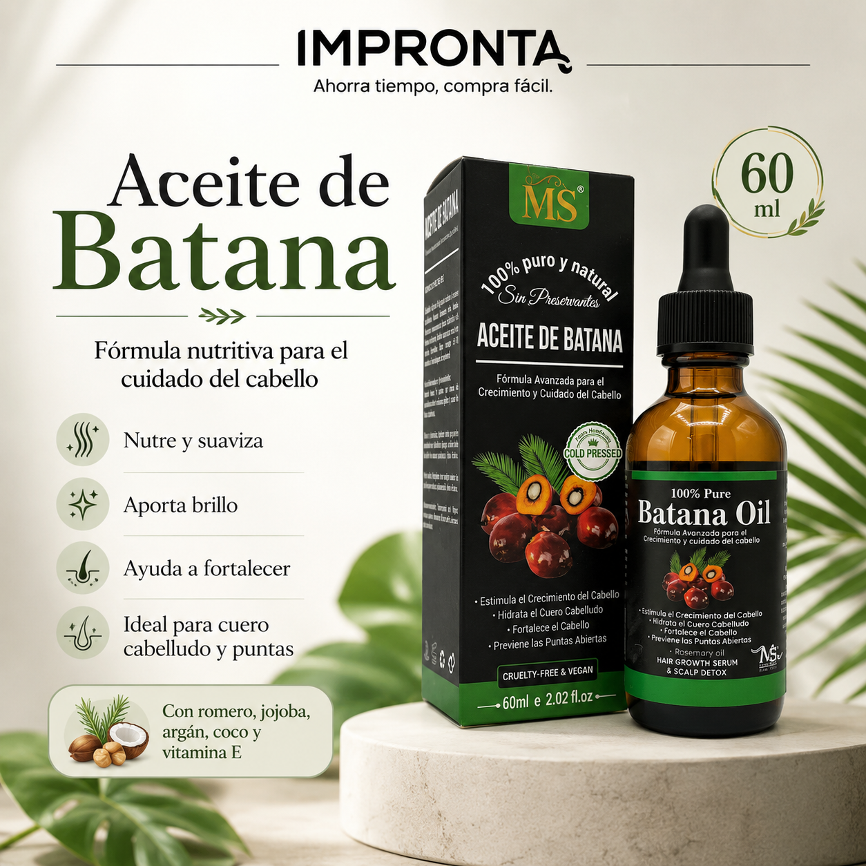 Aceite de Batana con Romero 60ml – Cuidado Capilar Nutritivo