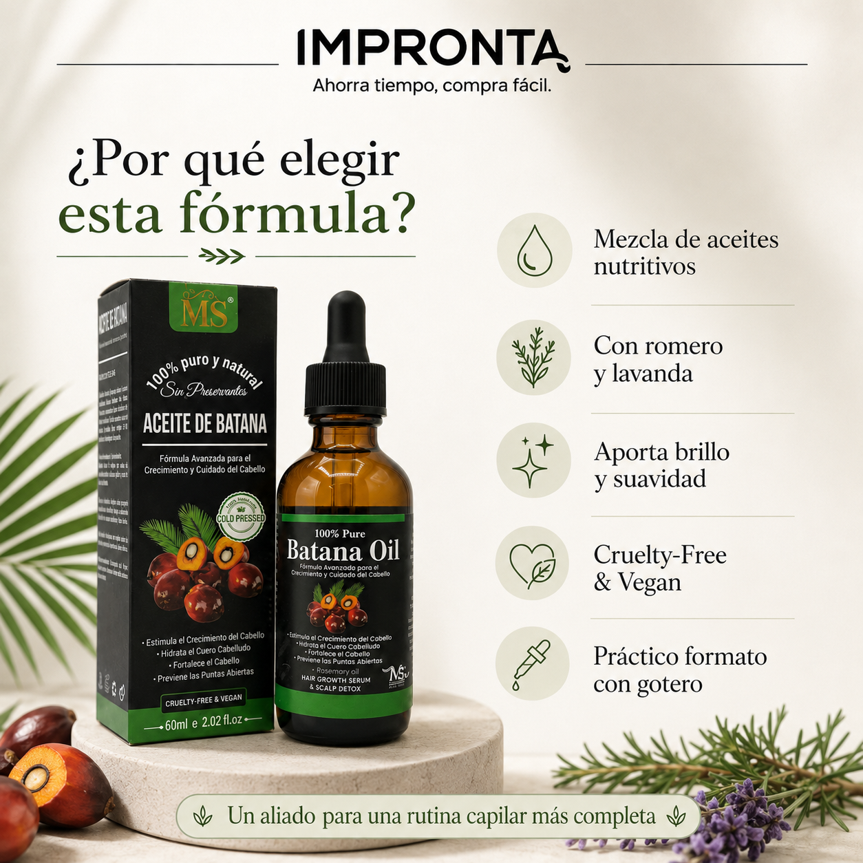 Aceite de Batana con Romero 60ml – Cuidado Capilar Nutritivo