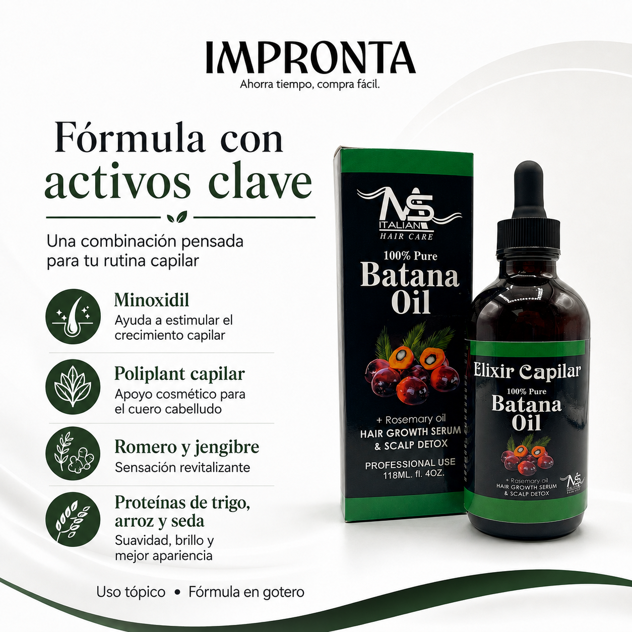 Elixir Capilar Batana Oil – Gotero Estimulante para Crecimiento y Fortalecimiento Capilar