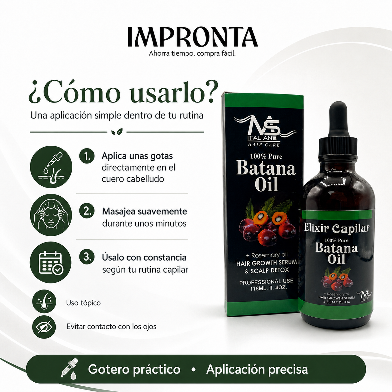 Elixir Capilar Batana Oil – Gotero Estimulante para Crecimiento y Fortalecimiento Capilar
